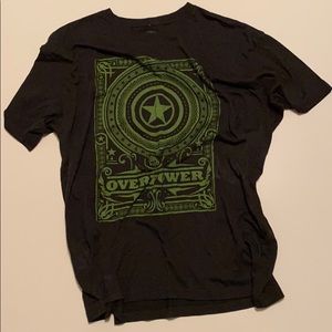 Overpower Graphic Tee XXL Heather Black/Lime EUC